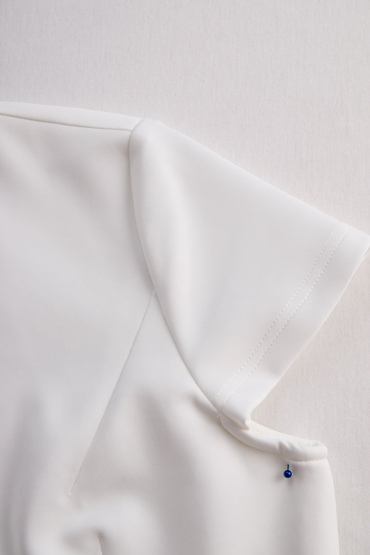 Elegant White Tailored Wrap Dress